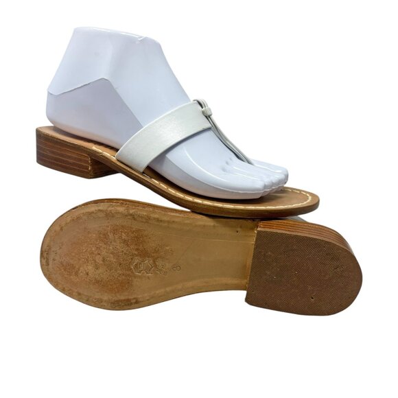 Capri White Leather Double Thong Slide Custom Made in Italy - Picture 8 of 10